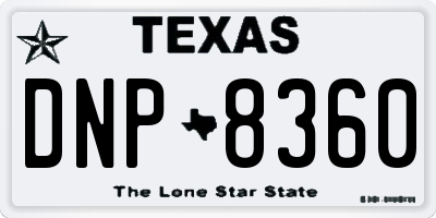 TX license plate DNP8360
