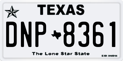 TX license plate DNP8361
