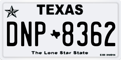 TX license plate DNP8362