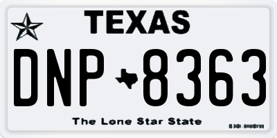 TX license plate DNP8363