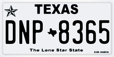 TX license plate DNP8365