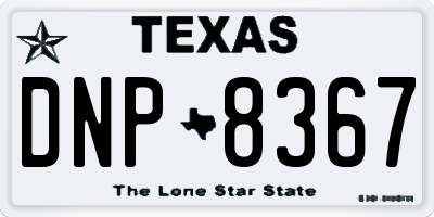 TX license plate DNP8367