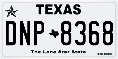 TX license plate DNP8368