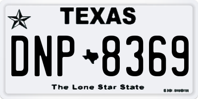 TX license plate DNP8369