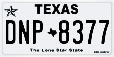 TX license plate DNP8377