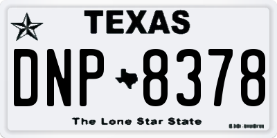 TX license plate DNP8378