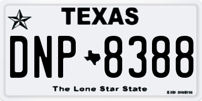 TX license plate DNP8388
