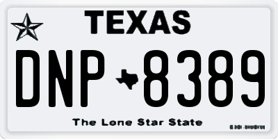 TX license plate DNP8389