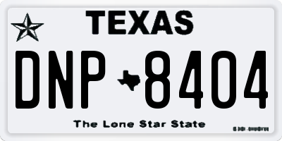 TX license plate DNP8404
