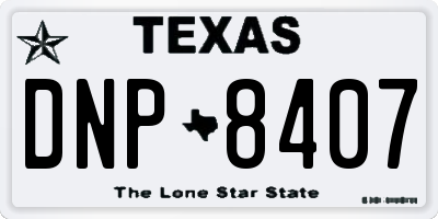 TX license plate DNP8407