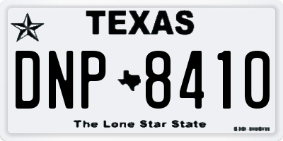 TX license plate DNP8410