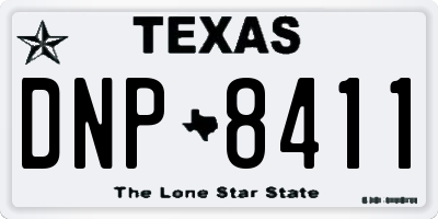 TX license plate DNP8411
