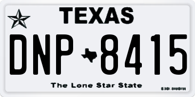 TX license plate DNP8415