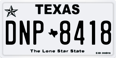 TX license plate DNP8418