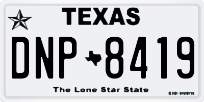 TX license plate DNP8419