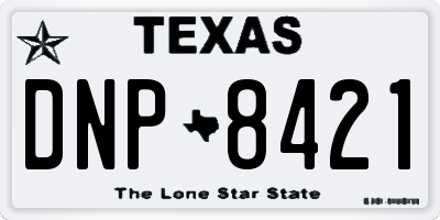 TX license plate DNP8421