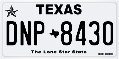 TX license plate DNP8430