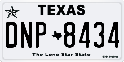 TX license plate DNP8434