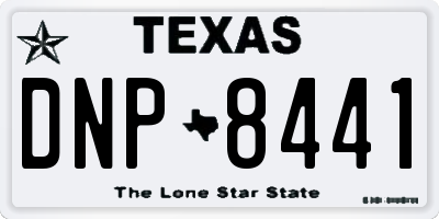 TX license plate DNP8441