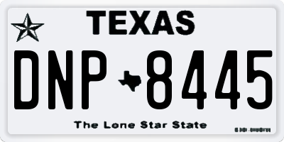 TX license plate DNP8445