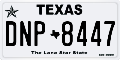 TX license plate DNP8447