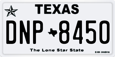 TX license plate DNP8450