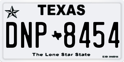 TX license plate DNP8454