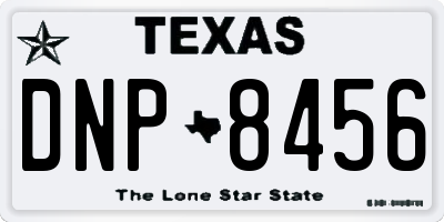 TX license plate DNP8456