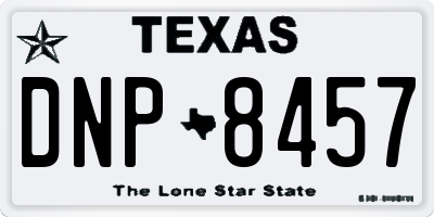 TX license plate DNP8457