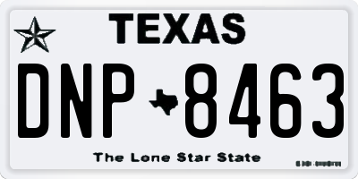 TX license plate DNP8463