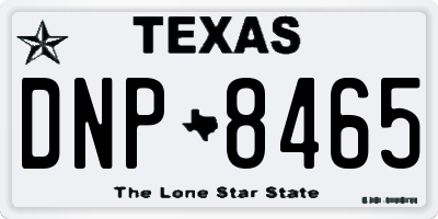 TX license plate DNP8465