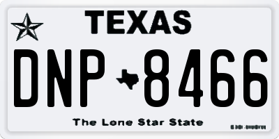 TX license plate DNP8466