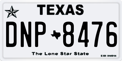 TX license plate DNP8476