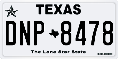 TX license plate DNP8478