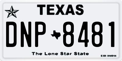 TX license plate DNP8481