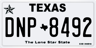 TX license plate DNP8492