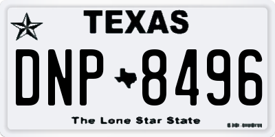 TX license plate DNP8496