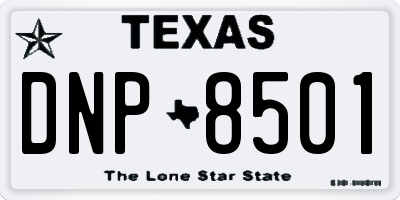 TX license plate DNP8501