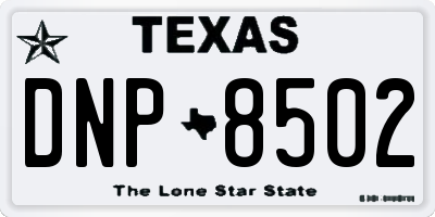 TX license plate DNP8502