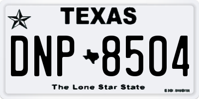 TX license plate DNP8504
