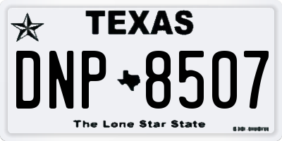 TX license plate DNP8507