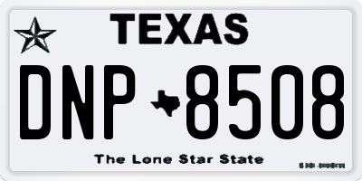 TX license plate DNP8508