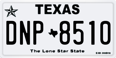 TX license plate DNP8510