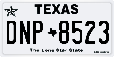 TX license plate DNP8523
