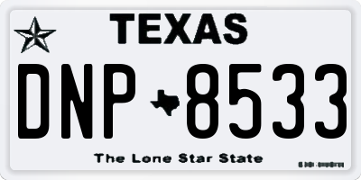 TX license plate DNP8533