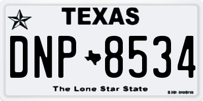TX license plate DNP8534