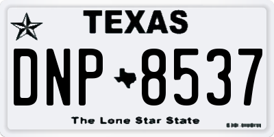 TX license plate DNP8537