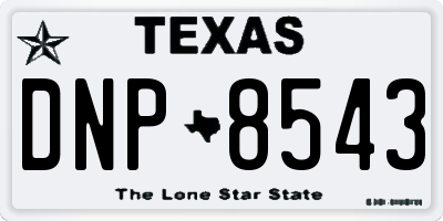 TX license plate DNP8543