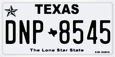 TX license plate DNP8545