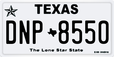 TX license plate DNP8550